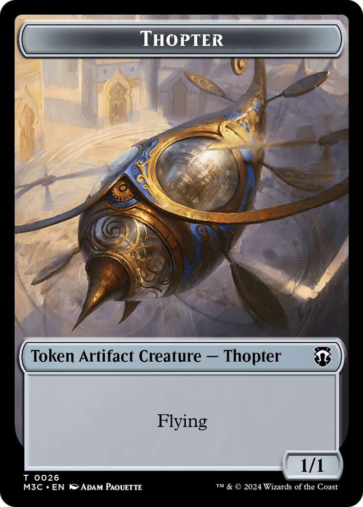 Aetherborn (Ripple Foil) // Thopter Double-Sided Token [Modern Horizons 3 Commander Tokens] | Galaxy Games LLC