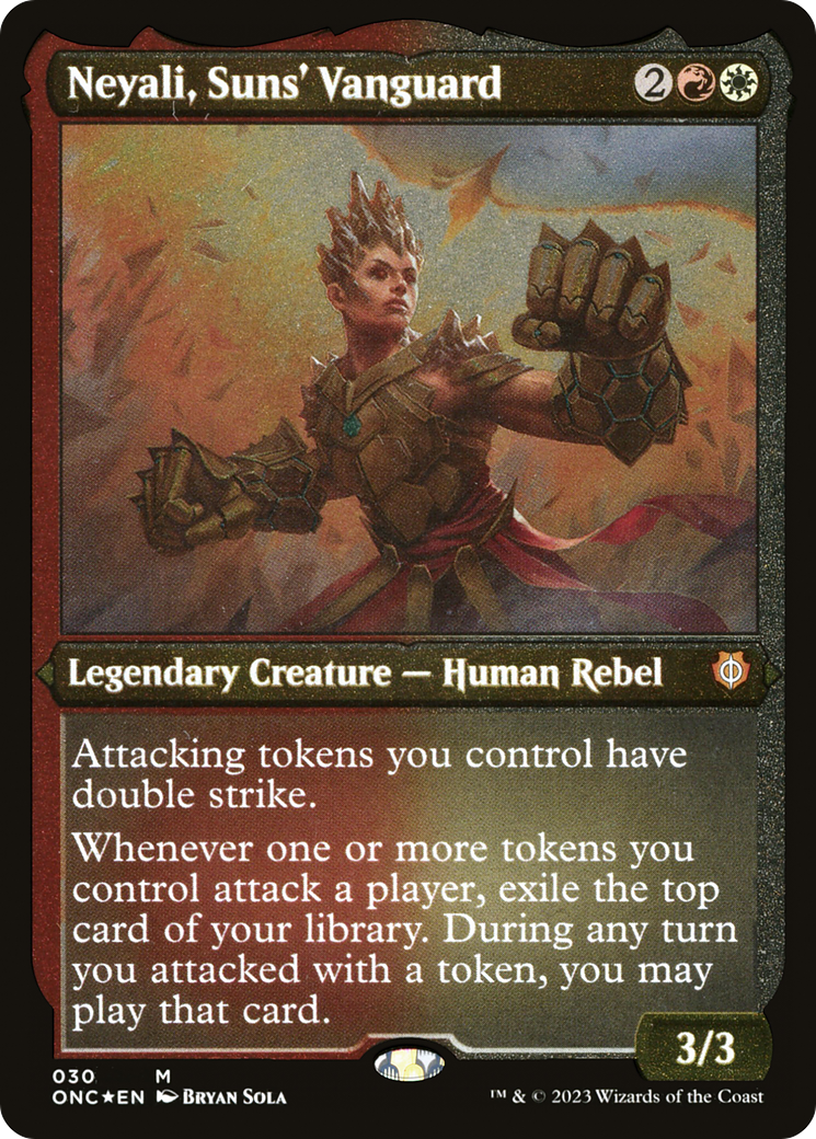 Neyali, Suns' Vanguard (Foil Etched) (Display Commander) [Phyrexia: All Will Be One Commander] | Galaxy Games LLC