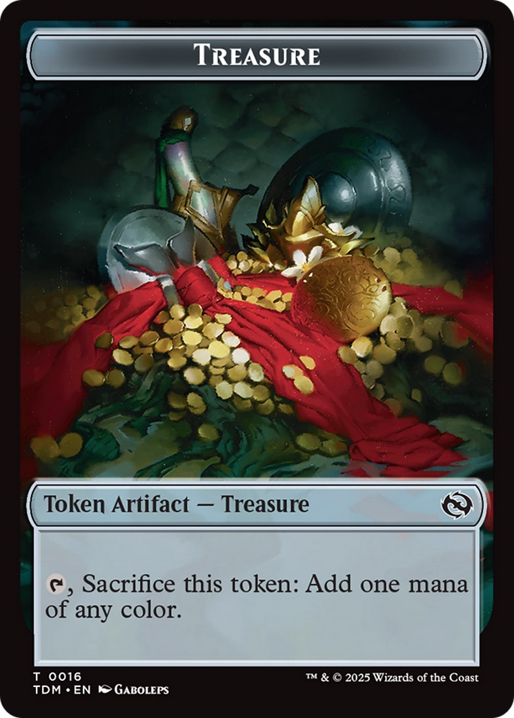 Treasure // Zombie Druid Double-Sided Token [Tarkir: Dragonstorm Tokens] | Galaxy Games LLC
