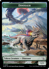 Warrior // Dinosaur Double-Sided Token [March of the Machine Tokens] | Galaxy Games LLC