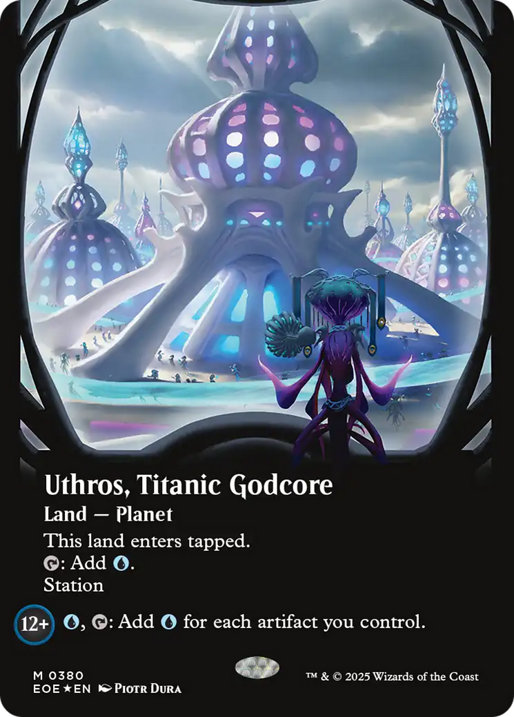 Uthros, Titanic Godcore (Borderless) (Galaxy Foil) [Edge of Eternities] | Galaxy Games LLC