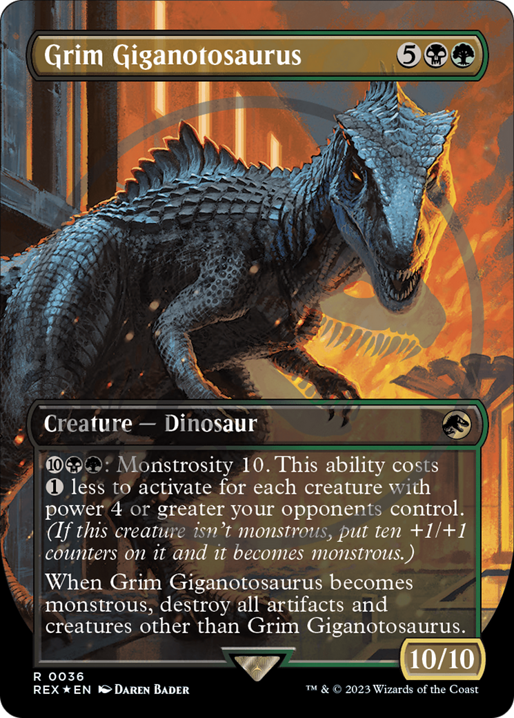 Grim Giganotosaurus (Emblem) (Borderless) [Jurassic World Collection Tokens] | Galaxy Games LLC