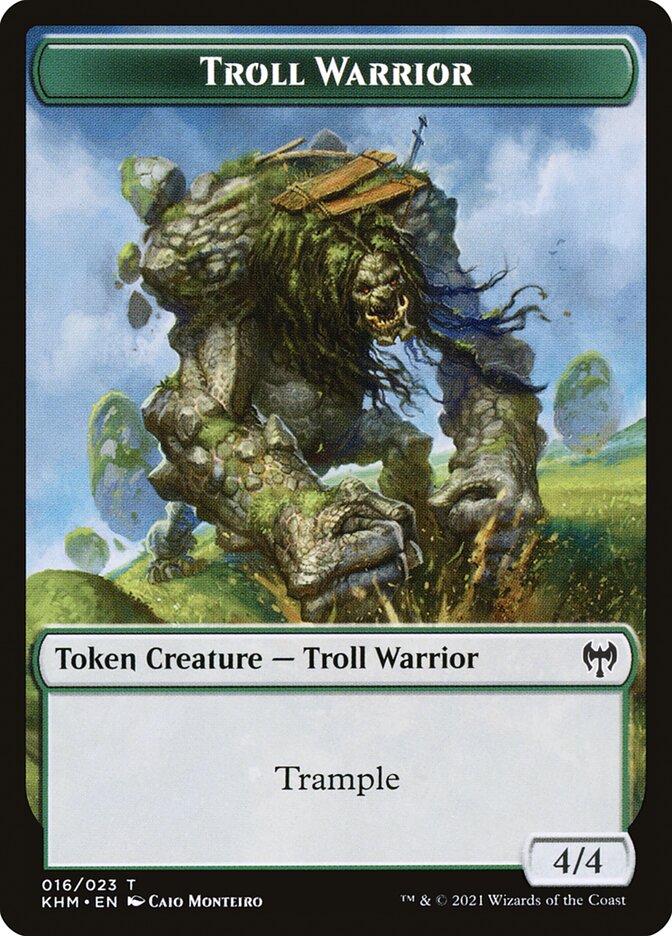 Elf Warrior // Troll Warrior Double-Sided Token [Kaldheim Tokens] | Galaxy Games LLC