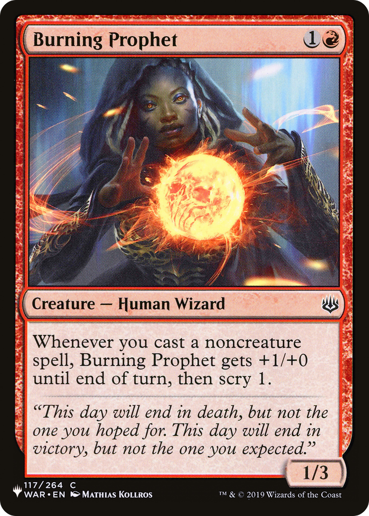 Burning Prophet [The List] | Galaxy Games LLC