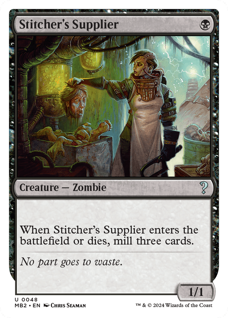 Stitcher's Supplier (White Border) [Mystery Booster 2] | Galaxy Games LLC