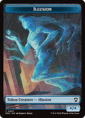 Spirit (0006) // Illusion Double-Sided Token [Secrets of Strixhaven Commander Tokens] | Galaxy Games LLC
