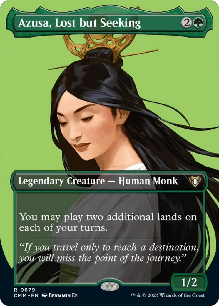 Azusa, Lost but Seeking (Borderless Profile) [Commander Masters] | Galaxy Games LLC