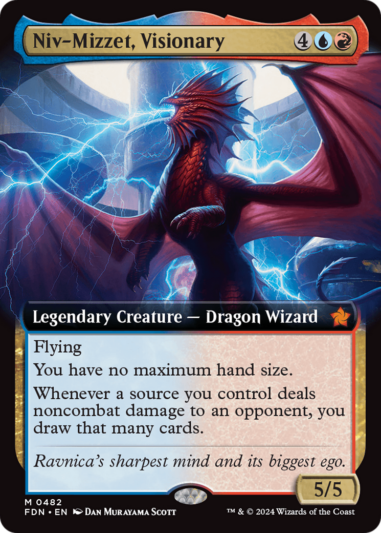 Niv-Mizzet, Visionary (Extended Art) [Foundations] | Galaxy Games LLC