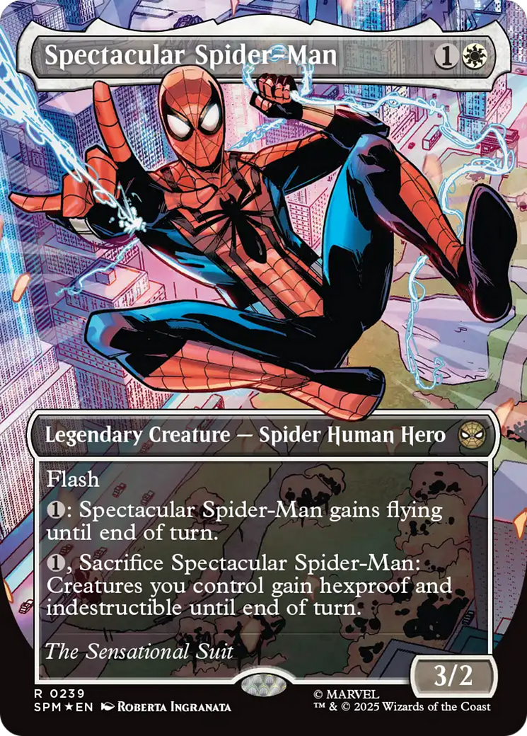 Spectacular Spider-Man (0239) (Borderless) (Textured Foil) [Marvel's Spider-Man] | Galaxy Games LLC