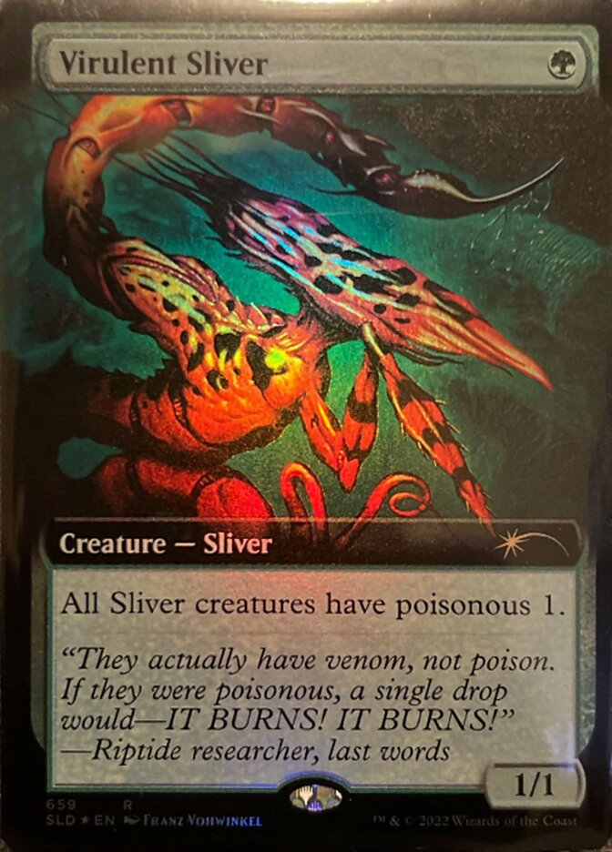 Virulent Sliver (Extended Art) [Secret Lair Drop Promos] | Galaxy Games LLC