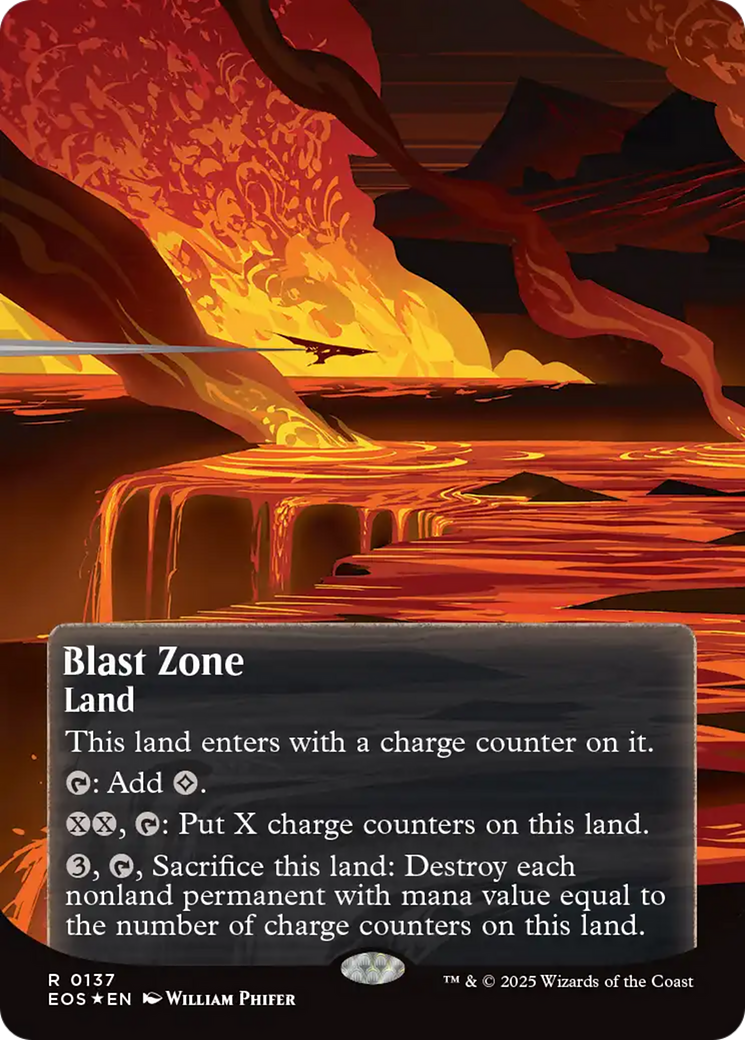 Blast Zone (0137) (Borderless) (Galaxy Foil) [Edge of Eternities: Stellar Sights] | Galaxy Games LLC