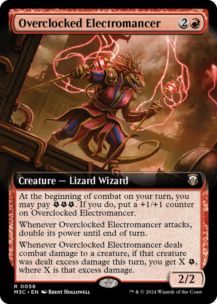 Overclocked Electromancer (Extended Art) (Ripple Foil) [Modern Horizons 3 Commander] | Galaxy Games LLC