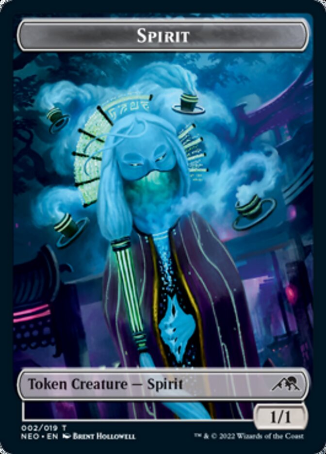 Spirit (002) // Kaito Shizuki Emblem Double-Sided Token [Kamigawa: Neon Dynasty Tokens] | Galaxy Games LLC