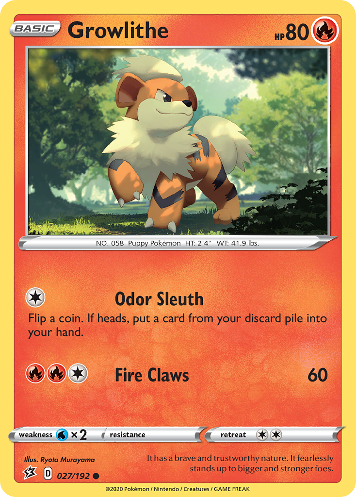 Growlithe (027/192) [Sword & Shield: Rebel Clash] | Galaxy Games LLC