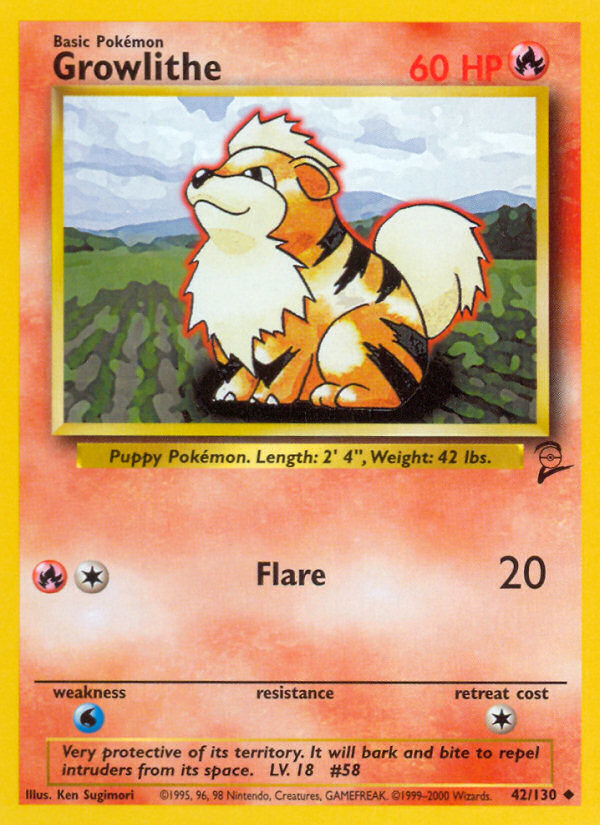 Growlithe (42/130) [Base Set 2] | Galaxy Games LLC