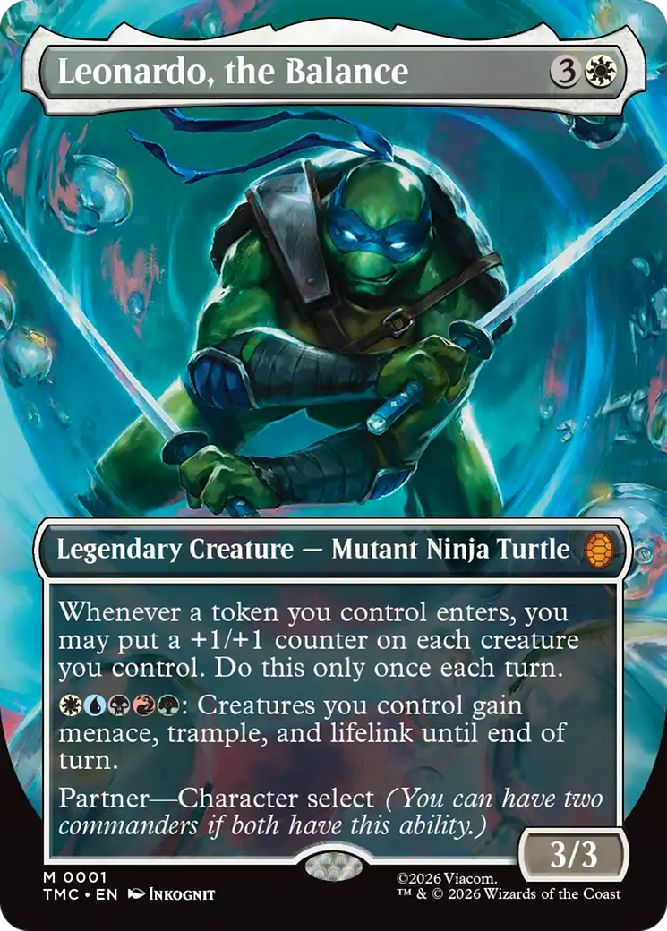 Leonardo, the Balance (Borderless) [Teenage Mutant Ninja Turtles Commander] | Galaxy Games LLC