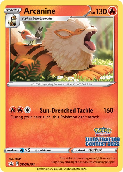 Arcanine (SWSH304) (Illustration Contest 2022) [Sword & Shield: Black Star Promos] | Galaxy Games LLC