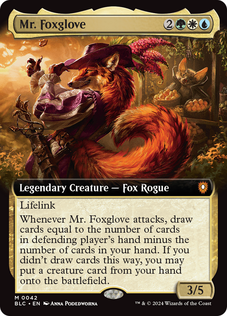 Mr. Foxglove (Extended Art) [Bloomburrow Commander] | Galaxy Games LLC