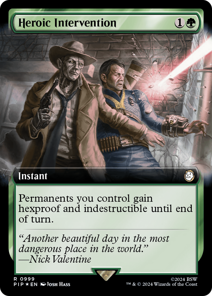 Heroic Intervention (Extended Art) (Surge Foil) [Fallout] | Galaxy Games LLC