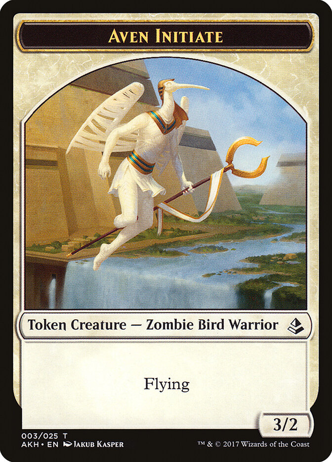 Aven Initiate // Snake Double-Sided Token [Amonkhet Tokens] | Galaxy Games LLC