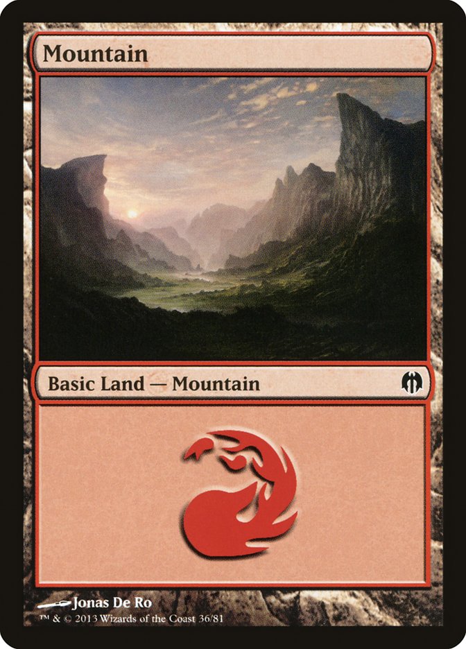 Mountain (36) [Duel Decks: Heroes vs. Monsters] | Galaxy Games LLC