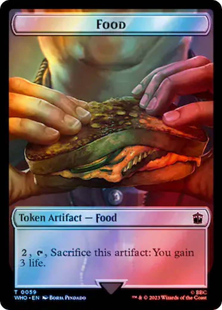 Alien Rhino // Food (0059) Double-Sided Token (Surge Foil) [Doctor Who Tokens] | Galaxy Games LLC