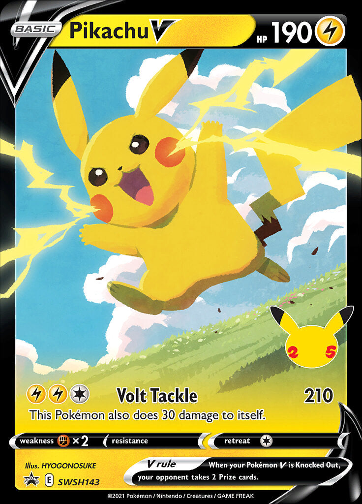 Pikachu V (SWSH143) (Celebrations) [Sword & Shield: Black Star Promos] | Galaxy Games LLC