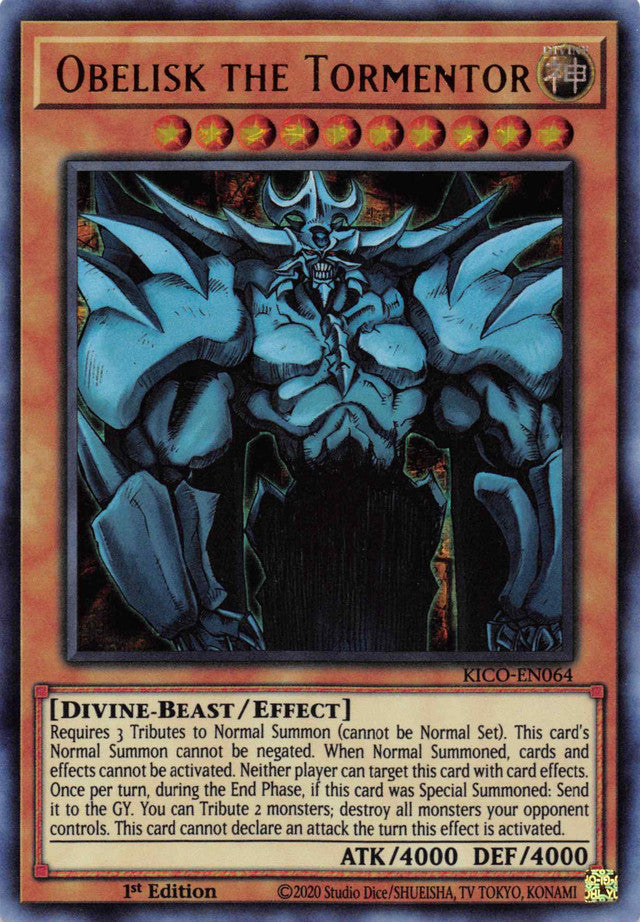 Obelisk the Tormentor (Ultra Pharaoh's Rare) [KICO-EN064] Ultra Pharaoh's Rare | Galaxy Games LLC