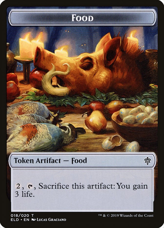 Goat // Food (18) Double-Sided Token [Throne of Eldraine Tokens] | Galaxy Games LLC