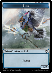 Bird (011) // Shark Double-Sided Token [Bloomburrow Commander Tokens] | Galaxy Games LLC