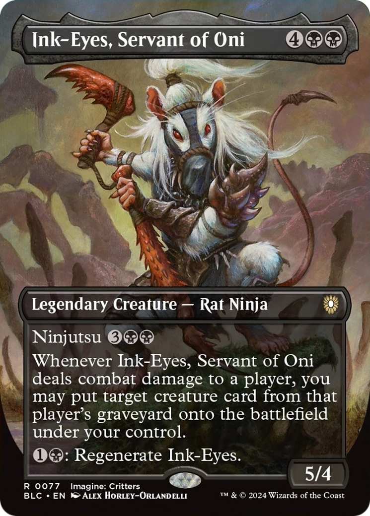 Ink-Eyes, Servant of Oni (Borderless) [Bloomburrow Commander] | Galaxy Games LLC