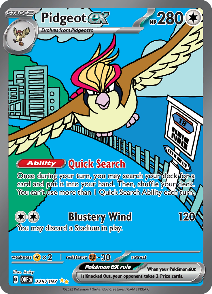 Pidgeot ex (225/197) [Scarlet & Violet: Obsidian Flames] | Galaxy Games LLC