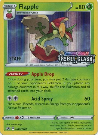 Flapple (SWSH022) (Staff Prerelease Promo) [Sword & Shield: Black Star Promos] | Galaxy Games LLC