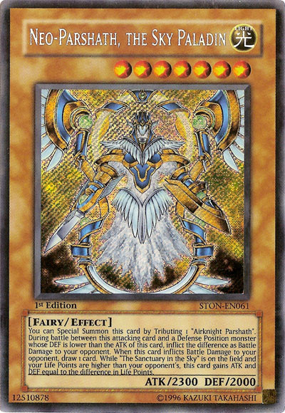 Neo-Parshath, The Sky Paladin [STON-EN061] Secret Rare | Galaxy Games LLC