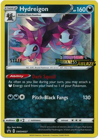 Hydreigon (SWSH037) (Staff Prerelease Promo) [Sword & Shield: Black Star Promos] | Galaxy Games LLC