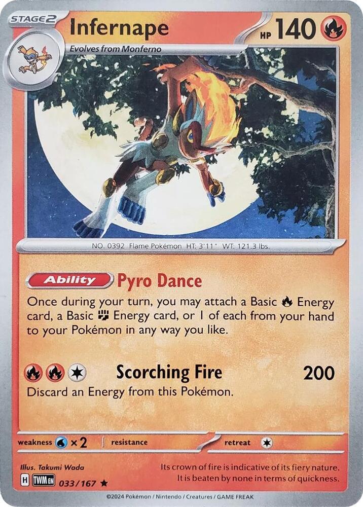 Infernape (033/167) (Theme Deck Exclusive) [Scarlet & Violet: Twilight Masquerade] | Galaxy Games LLC