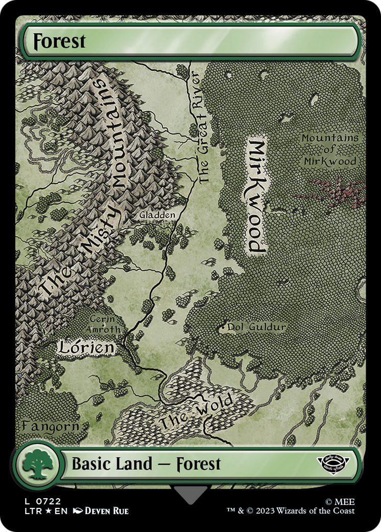 Forest (0722) (Surge Foil) [The Lord of the Rings: Tales of Middle-Earth] | Galaxy Games LLC