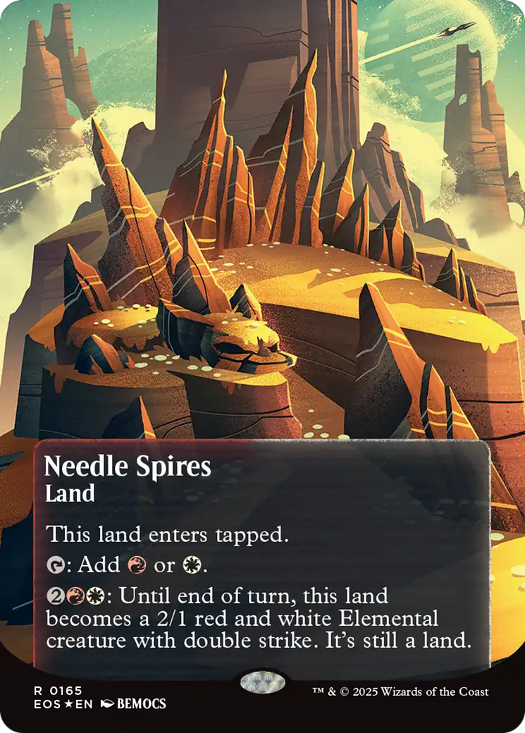 Needle Spires (0165) (Borderless) (Galaxy Foil) [Edge of Eternities: Stellar Sights] | Galaxy Games LLC