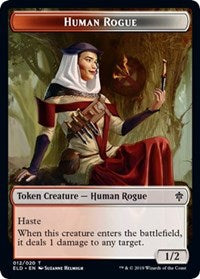 Human Rogue // Food (15) Double-Sided Token [Throne of Eldraine Tokens] | Galaxy Games LLC