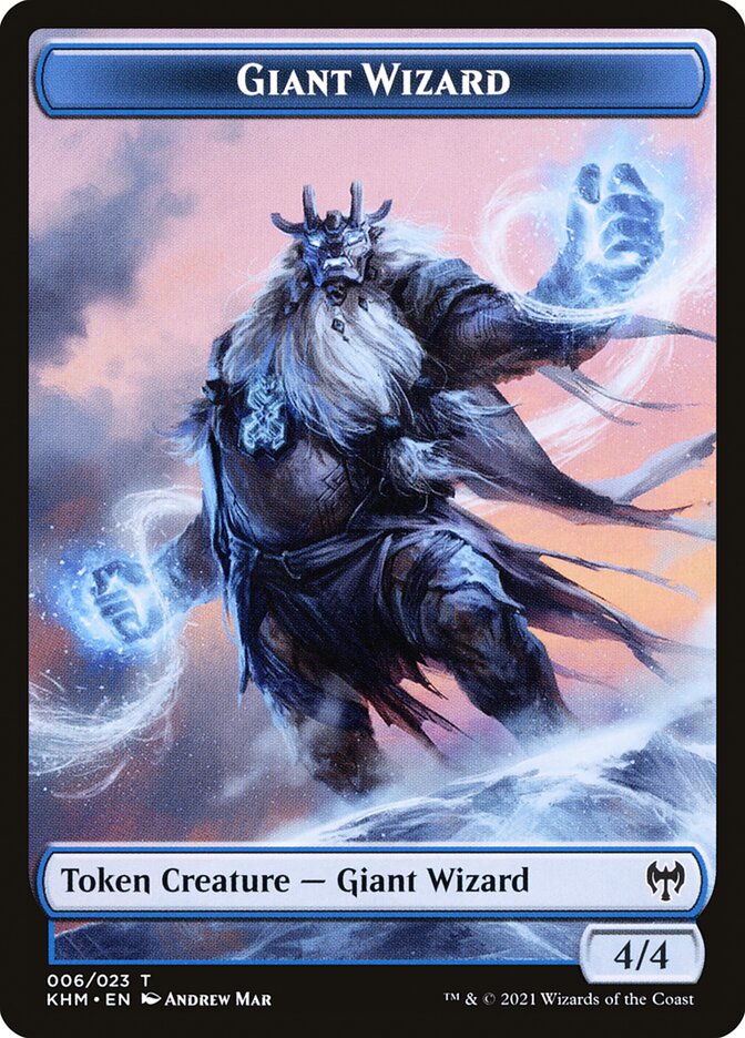 Human Warrior // Giant Wizard Double-Sided Token [Kaldheim Tokens] | Galaxy Games LLC