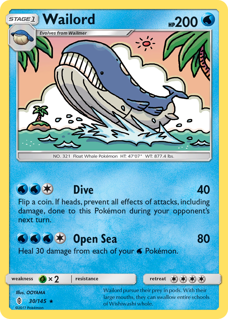 Wailord (30/145) [Sun & Moon: Guardians Rising] | Galaxy Games LLC