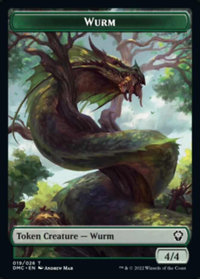 Soldier // Wurm Double-Sided Token [Dominaria United Tokens] | Galaxy Games LLC