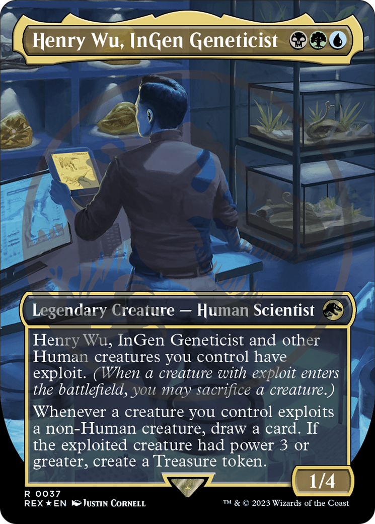 Henry Wu, InGen Geneticist (Emblem) (Borderless) [Jurassic World Collection Tokens] | Galaxy Games LLC