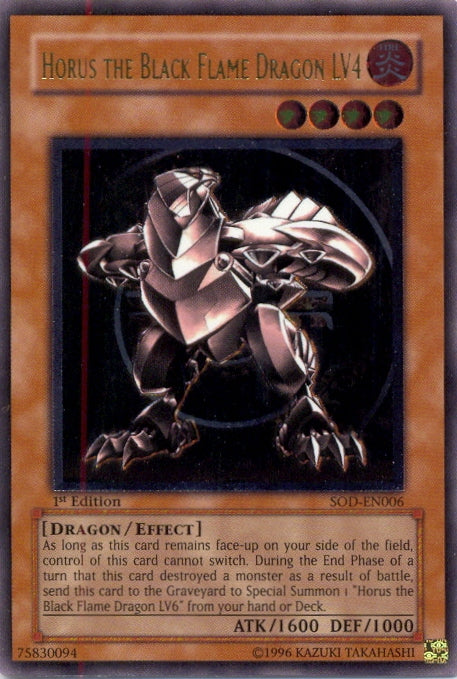 Horus The Black Flame Dragon LV4 [SOD-EN006] Ultimate Rare | Galaxy Games LLC