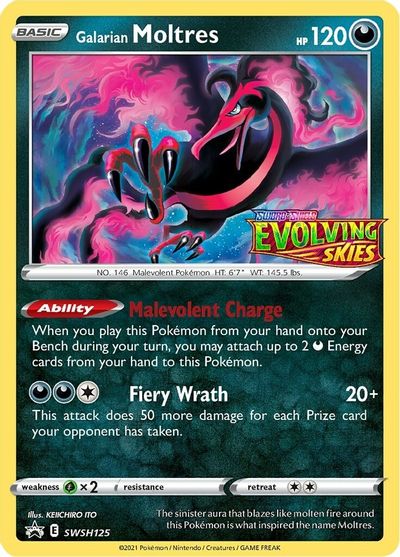 Galarian Moltres (SWSH125) (Prerelease Promo) [Sword & Shield: Black Star Promos] | Galaxy Games LLC