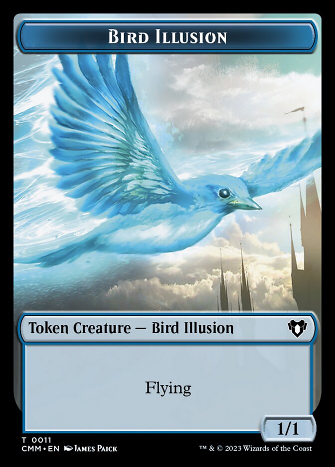 Treasure // Bird Illusion Double-Sided Token [Commander Masters Tokens] | Galaxy Games LLC