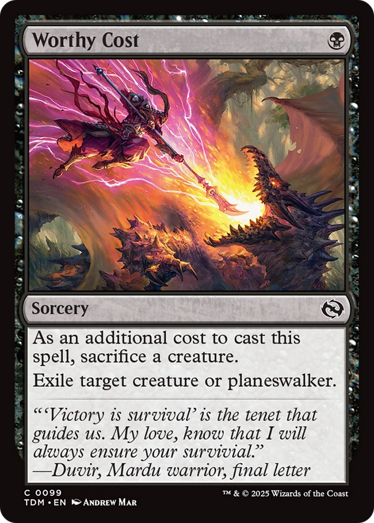 Worthy Cost [Tarkir: Dragonstorm] | Galaxy Games LLC
