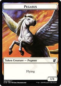 Pegasus // Human Double-Sided Token [Commander 2019 Tokens] | Galaxy Games LLC