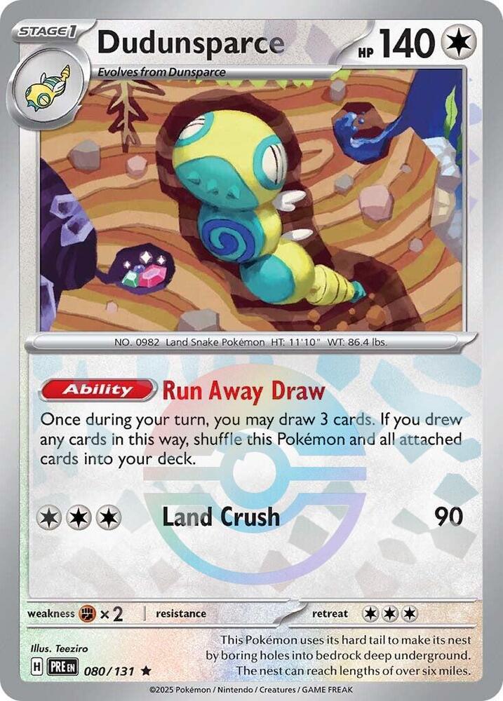 Dudunsparce (080/131) (Poke Ball Pattern) [Scarlet & Violet: Prismatic Evolutions] | Galaxy Games LLC