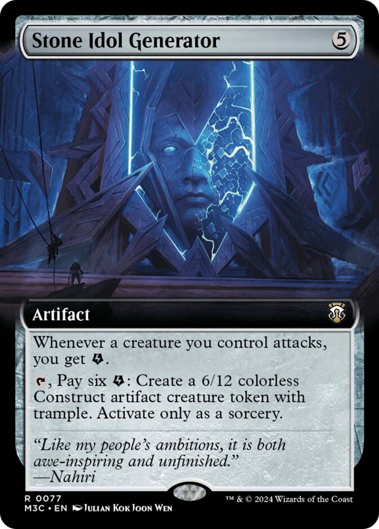 Stone Idol Generator (Extended Art) (Ripple Foil) [Modern Horizons 3 Commander] | Galaxy Games LLC